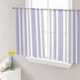 thumbnail image 1 of Sheer Curtains 54 Inch Length 2 Panels Set for Kitchen, Light Purple Grey Stripe Semi Sheer Curtains for Windows, Farmhouse Minimalist Striped Voile Window Treatments Rod Pocket Curtain, 1 of 7