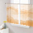 thumbnail image 1 of Sheer Curtains 54 Inch Length 2 Panels Set for Kitchen, Orange Ombre Mountain Semi Sheer Curtains for Windows, Nature Abstract Art Marble Gradient Voile Window Treatments Rod Pocket Curtain, 1 of 7