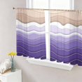 thumbnail image 1 of Sheer Curtains 54 Inch Length 2 Panels Set for Kitchen, Purple Ombre Stripe Semi Sheer Curtains for Windows, Abstract Summer Beach Coastal Voile Window Treatments Rod Pocket Curtain, 1 of 7