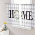 thumbnail image 1 of Sheer Curtains 54 Inch Length 2 Panels Set for Kitchen, Rustic Home Semi Sheer Curtains for Windows, Eucalyptus Leaves Farmhouse Wreath Plaid Voile Window Treatments Rod Pocket Curtain, 1 of 7