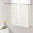 thumbnail image 1 of Sheer Curtains 54 Inch Length 2 Panels Set for Kitchen, Spring Floral Semi Sheer Curtains for Windows, Vintage Simple Flowers Pattern Beige Voile Window Treatments Rod Pocket Curtain, 1 of 7