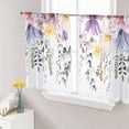 thumbnail image 1 of Sheer Curtains 54 Inch Length 2 Panels Set for Kitchen, Wild Flowers Semi Sheer Curtains for Windows, Farmhouse Country Floral Leaf Plant Voile Window Treatments Rod Pocket Curtain, 1 of 7