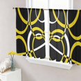 thumbnail image 1 of Sheer Curtains 54 Inch Length 2 Panels Set for Kitchen, Yellow Geometric Semi Sheer Curtains for Windows, Modern Abstract Simple Lines Black Voile Window Treatments Rod Pocket Curtain, 1 of 7