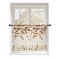 thumbnail image 1 of Sheer Curtains 54 Inch Length, Brown Orange Eucalyptus Semi Sheer Curtains Light Filtering Window Treatment, Farmhouse Weeping Leaves Linen Privacy Voile Drapes for Living Room Bedroom 52x54 Inch, 1 of 7