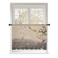 thumbnail image 1 of Sheer Curtains 54 Inch Length, Chinese Ink Painting Semi Sheer Curtains Light Filtering Window Treatment, Pink Peach Blossom Branches Privacy Voile Drapes for Living Room Bedroom 52x54 Inch, 1 of 7