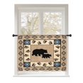 thumbnail image 1 of Sheer Curtains 54 Inch Length, Farmhouse Bear Semi Sheer Curtains Light Filtering Window Treatment, Country Vintage Animals Paw Print Brown Privacy Voile Drapes for Living Room Bedroom 52x54 Inch, 1 of 7