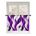 thumbnail image 1 of Sheer Curtains 54 Inch Length, Purple White Moire Semi Sheer Curtains Light Filtering Window Treatment, Modern Abstract Art Privacy Voile Drapes for Living Room Bedroom 52x54 Inch, 1 of 7