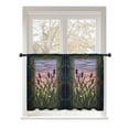 thumbnail image 1 of Sheer Curtains 54 Inch Length, Stained Glass Semi Sheer Curtains Light Filtering Window Treatment, Vintage Abstract Botanical Plant Privacy Voile Drapes for Living Room Bedroom 52x54 Inch, 1 of 7