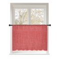 thumbnail image 1 of Sheer Curtains 54 Inch Length, Vintage Coral Red Semi Sheer Curtains Light Filtering Window Treatment, Farmhouse Retro Solid Color Linen Texture Privacy Voile Drapes for Living Room 52x54 Inch, 1 of 7