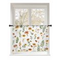 thumbnail image 1 of Sheer Curtains 54 Inch Length, Yellow Spring Floral Semi Sheer Curtains Light Filtering Window Treatment, Flowers Leaves Elegant Pastoral Privacy Voile Drapes for Living Room Bedroom 52x54 Inch, 1 of 7