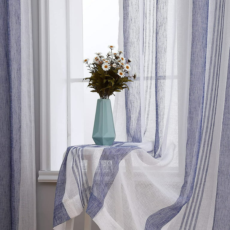 Sheer Curtains 54 Inches Long for Living Room Bedroom, Bathroom