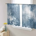 thumbnail image 1 of Sheer Curtains 54 Inches Long, Oil Painting Modern Abstract Light Filtering Window Curtains for Living Room/Bedroom, Blue Grey Rod Pocket Voile Sheer Curtain Drapes, 52"W x 54"L, 2 Panels, 1 of 9
