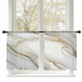thumbnail image 1 of Sheer Curtains 54 inches Long, Abstract Art Vintage White Gold Marble Texture Light Filtering Sheer Window Curtains Rod Pocket Voile Drapes for Bedroom Living Room, 52"W x 54"L 2 Panels, 1 of 7