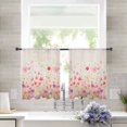 thumbnail image 1 of Sheer Curtains 54 inches Long, Watercolor Red Pink Floral Linen Texture Light Filtering Sheer Window Curtains Rod Pocket Voile Drapes for Bedroom Living Room, 52"W x 54"L 2 Panels, 1 of 7