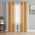 thumbnail image 1 of Sheer Curtains 63 Inch Length 2 Panels Set for Bedroom, Orange Stripes Semi Sheer Curtains for Windows, Modern Farmhouse Simple Vertical Lines Voile Window Treatments Rod Pocket Curtain, 1 of 7