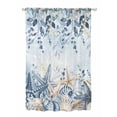 thumbnail image 1 of Sheer Curtains 63 Inch Length, Blue Eucalyptus Coastal Semi Sheer Curtains Light Filtering Window Treatment, Beach Starfish Shell Nautical Ombre Privacy Voile Drapes for Living Room 52x63 Inch, 1 of 7