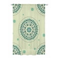 thumbnail image 1 of Sheer Curtains 63 Inch Length, Green Floral Semi Sheer Curtains Light Filtering Window Treatment, round Floral Ethnic Abstract Patterned Privacy Voile Drapes for Living Room Bedroom 52x63 Inch, 1 of 7