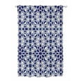 thumbnail image 1 of Sheer Curtains 63 Inch Length, Navy Blue Geometric Semi Sheer Curtains Light Filtering Window Treatment, Vintage Abstract Art Privacy Voile Drapes for Living Room Bedroom 52x63 Inch, 1 of 7