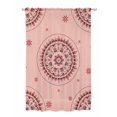 thumbnail image 1 of Sheer Curtains 63 Inch Length, Pink Floral Semi Sheer Curtains Light Filtering Window Treatment, Circular Flowers Ethnic Abstract Aesthetic Privacy Voile Drapes for Living Room Bedroom 52x63 Inch, 1 of 7