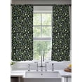 thumbnail image 1 of Sheer Curtains 63 Inches Long 2 Panels, Rural Retro Plant Leaves Rod Pocket Curtain Voile Draperies, Green Botanical on Black Light Filtering Window Treatment for Living Room Kitchen Bedroom, 1 of 8