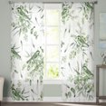 thumbnail image 1 of Sheer Curtains 63 inches Long, Robin on Eucalyptus Branch Green Summer Birds Watercolor Light Filtering Sheer Window Curtains Rod Pocket Voile Drapes for Bedroom Living Room, 52"W x 63"L 2 Panels, 1 of 7