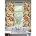 thumbnail image 1 of Sheer Curtains 72 Inches Long 2 Panels, Fall Thanksgiving Orange Pumpkin Rod Pocket Curtain Voile Draperies, Green Leaves Retro Linen Light Filtering Window Treatment for Living Room Kitchen Bedroom, 1 of 8