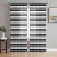 thumbnail image 1 of Sheer Curtains 72 Inches Long 2 Panels Set for Bedroom, Boho Black Stripe Semi Sheer Curtains for Windows, Abstract Geometric White Minimalist Voile Window Treatments Rod Pocket Curtain, 1 of 7