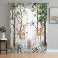 thumbnail image 1 of Sheer Curtains 72 Inches Long 2 Panels Set for Bedroom, Spring Forest Animals Semi Sheer Curtains for Windows, Floral Botanical Trees Voile Window Treatments Rod Pocket Curtain, 1 of 7