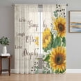 thumbnail image 1 of Sheer Curtains 72 Inches Long 2 Panels Set for Bedroom, Yellow Sunflower Semi Sheer Curtains for Windows, Summer Botanical Elegant Pastoral Floral Voile Window Treatments Rod Pocket Curtain, 1 of 7