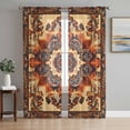 thumbnail image 1 of Sheer Curtains 72 Inches Long, Bohemian Flower Light Filtering Window Curtains for Living Room, Boho Tribal Colorful Distressed Printed Rod Pocket Voile Sheer Curtain Drapes, 52"W x 72"L, 2 Panels, 1 of 8