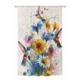 thumbnail image 1 of Sheer Curtains 72 Inches Long, Hummingbird Semi Sheer Curtains Light Filtering Window Treatment, Spring Vintage Oil Painting Sunflowers Beige Privacy Voile Drapes for Living Room Bedroom 52x72 Inch, 1 of 7