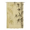 thumbnail image 1 of Sheer Curtains 72 Inches Long, Vintage Bamboos Semi Sheer Curtains Light Filtering Window Treatment, Ink Painting Retro Art Rustic Privacy Voile Drapes for Living Room Bedroom 52x72 Inch, 1 of 7