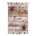 thumbnail image 1 of Sheer Curtains 72 Inches Long, Vintage Farmhouse Semi Sheer Curtains Light Filtering Window Treatment, Brown Country Star Berries Wooden Grain Privacy Voile Drapes for Living Room Bedroom 52x72 Inch, 1 of 7