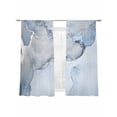 thumbnail image 1 of Sheer Curtains 72 inches Long 2 Panels Set Blue Abstract Marble Fluid Art Water Ripples Sheer Window Curtain Rod Pocket Voile Drapes for Living Room/Bedroom, Each 52" W x 72" L, 1 of 7
