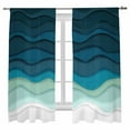 thumbnail image 1 of Sheer Curtains 72 inches Long, Abstract Water Duck Green Gradient Ocean Waves Light Filtering Sheer Window Curtains Rod Pocket Voile Drapes for Bedroom Living Room, 52"W x 72"L 2 Panels, 1 of 7