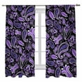 thumbnail image 1 of Sheer Curtains 72 inches Long, Paisley Purple Flowers Retro Abstract Floral Light Filtering Sheer Window Curtains Rod Pocket Voile Drapes for Bedroom Living Room, 52"W x 72"L 2 Panels, 1 of 7