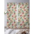 thumbnail image 1 of Sheer Curtains 84 Inches Long 2 Panels, Hello Summer Straw Hat on Linen Rod Pocket Curtain Voile Draperies, Vintage Floral Palm Leaves Light Filtering Window Treatment for Living Room Bedroom, 1 of 8