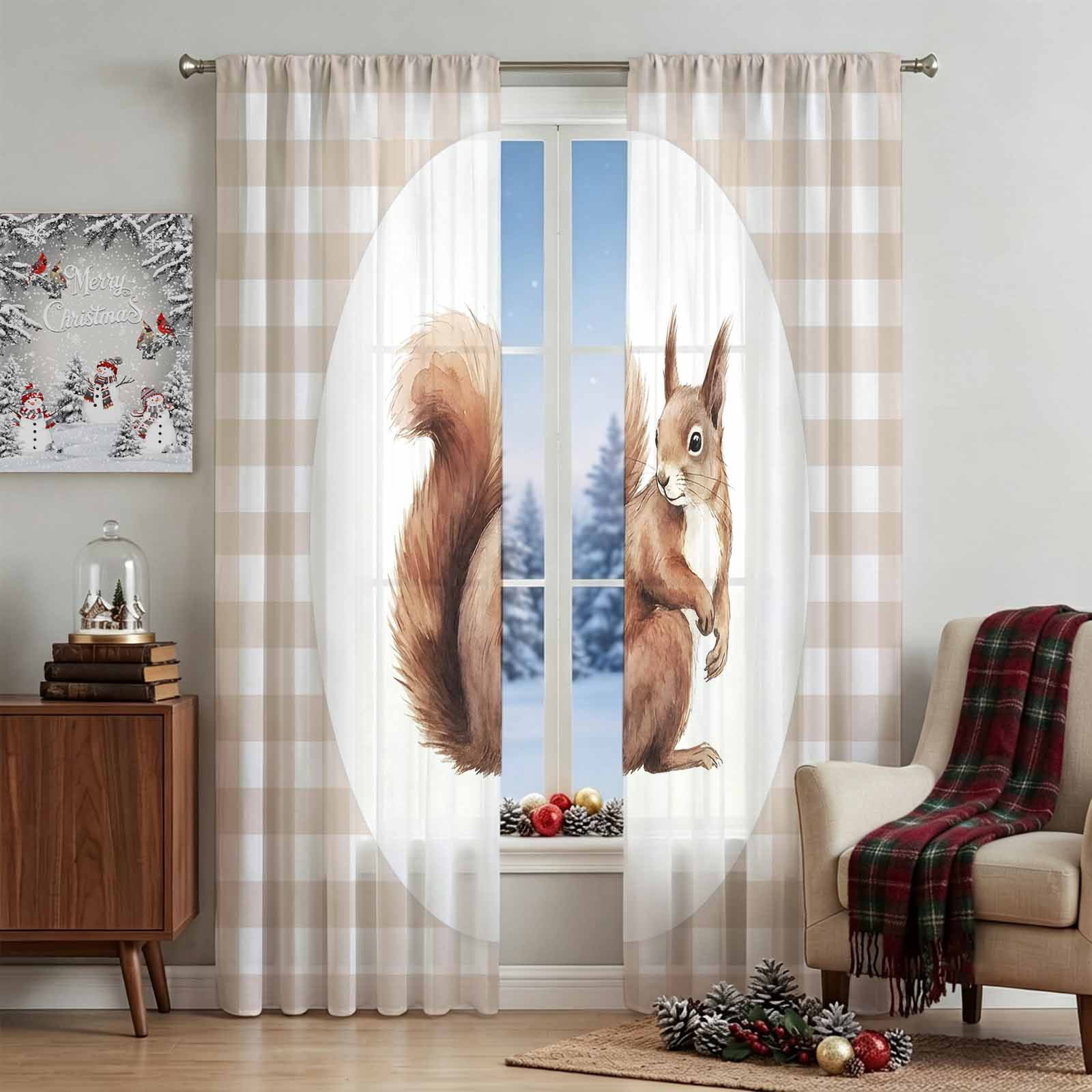 Sheer Curtains 84 Inches Long 2 Panels, Rod Pocket Curtain Voile ...