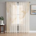 thumbnail image 1 of Sheer Curtains 84 Inches Long 2 Panels Set for Living Room, Marble Beige Semi Sheer Curtains for Windows, Modern Abstract Ink Painting Luxury Voile Window Treatments Rod Pocket Curtain, 1 of 7