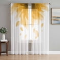 thumbnail image 1 of Sheer Curtains 84 Inches Long 2 Panels Set for Living Room, Modern Yellow Semi Sheer Curtains for Windows, Gradient Floral Abstract Bohemian White Voile Window Treatments Rod Pocket Curtain, 1 of 7