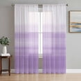 thumbnail image 1 of Sheer Curtains 84 Inches Long 2 Panels Set for Living Room, Purple White Ombre Semi Sheer Curtains for Windows, Modern Romantic Gradient Stripes Voile Window Treatments Rod Pocket Curtain, 1 of 7