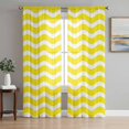 thumbnail image 1 of Sheer Curtains 84 Inches Long 2 Panels Set for Living Room, Yellow Moire Semi Sheer Curtains for Windows, Water Ripple Stripe Farmhouse Voile Window Treatments Rod Pocket Curtain, 1 of 7