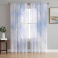 thumbnail image 1 of Sheer Curtains 84 Inches Long, Blue Ombre Marble Light Filtering Window Curtains for Living Room, Yellow Modern Geometric Abstract Art Rod Pocket Voile Sheer Curtain Drapes, 52"W x 84"L, 2 Panels, 1 of 8