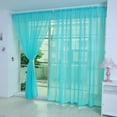 thumbnail image 1 of Sheer Curtains 84 Inches Long Window Sheer Curtains 84 Inches Long Sheer Curtains Sheer Curtain Clear Transparent Basic Rod Pocket Panel for Bedroom Living Room Yard Deep Green, 1 of 4