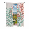 thumbnail image 1 of Sheer Curtains 84 inches Long 2 Panels Set Green Orange Coastal Coral Light Filtering Sheer Drapes Rod Pocket Window Curtains for Living Room/Bedroom, Summer Ocean, 1 of 8