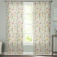 thumbnail image 1 of Sheer Curtains 84 inches Long, Flowers Pink White Floral Pattern Light Filtering Sheer Window Curtains Rod Pocket Voile Drapes for Bedroom Living Room, 52"W x 84"L 2 Panels, 1 of 7