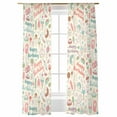 thumbnail image 1 of Sheer Curtains 84 inches Long, Happy Birthday Text Dessert Ice Cream Cake Beige Texture Light Filtering Sheer Window Curtains Rod Pocket Voile Drapes for Bedroom Living Room, 52"W x 84"L 2 Panels, 1 of 7