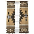 thumbnail image 1 of Sheer Curtains 84 inches Long, Southwest Ethnic Style Brown Tribe Retro Geometric Light Filtering Sheer Window Curtains Rod Pocket Voile Drapes for Bedroom Living Room, 52"W x 84"L 2 Panels, 1 of 7