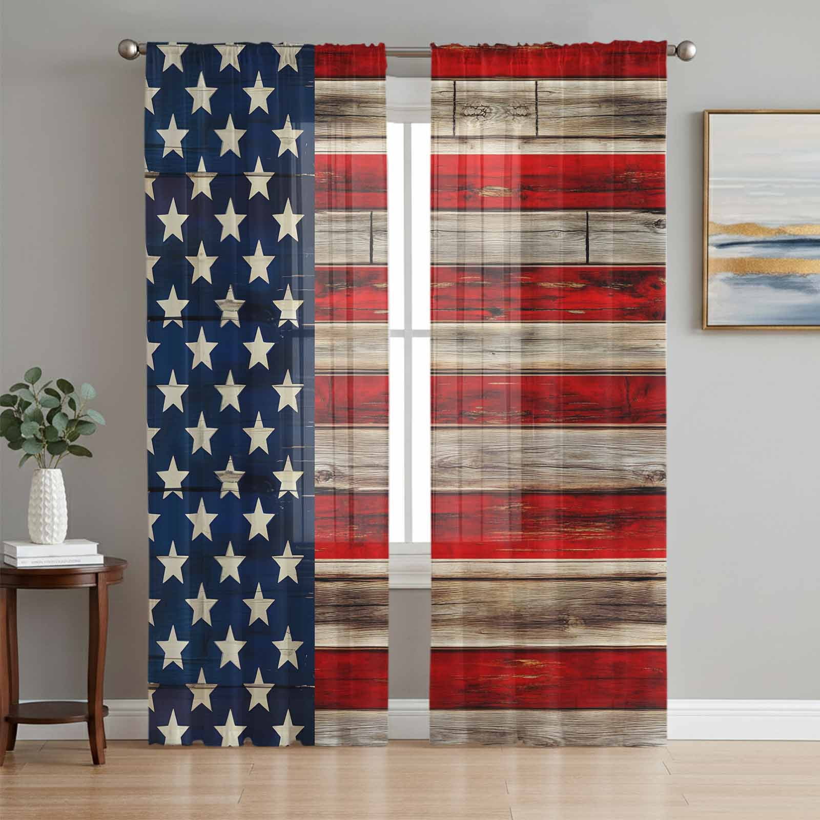 Sheer Curtains 96 Inches Long 2 Panels Set for Living Room, Vintage