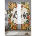 thumbnail image 1 of Sheer Curtains 96 Inches Long 2 Panels, Watercolor Autumn Vegetable Rod Pocket Curtain Voile Draperies, Vintage Pumpkin on Linen Light Filtering Window Treatment for Living Room Kitchen Bedroom, 1 of 8